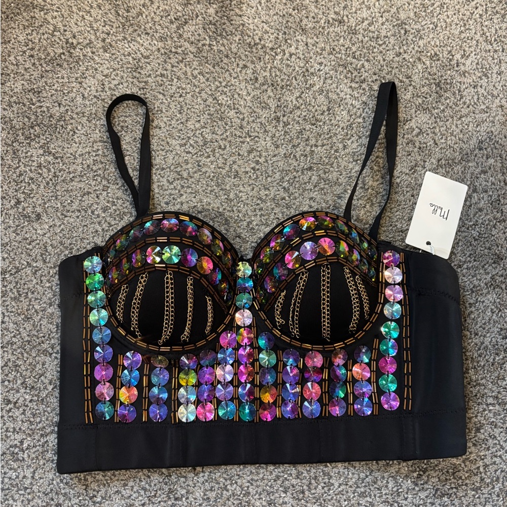 Beaded Bustier Top
